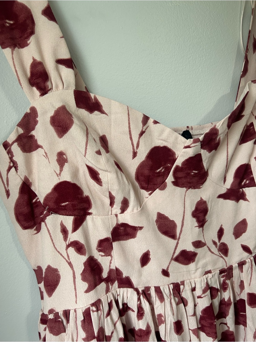 NEW Dynamite Blush Floral Sweetheart Midi Dress NWT - Picture 7 of 13